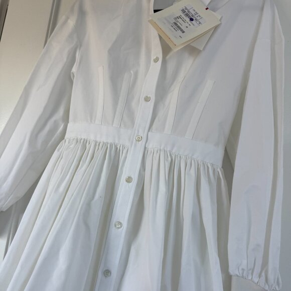 NWT Alexander McQueen Mini Shirt Dress Corset Stitch Fit & Flare White Poplin - Picture 7 of 12